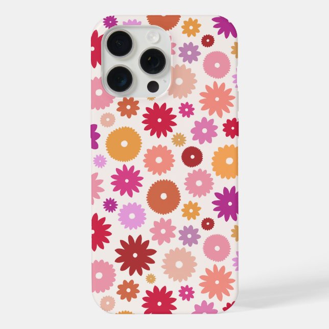 Colourful Blooms Pattern iPhone Case (Back)