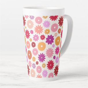 Colourful Blooms Pattern Latte Mug