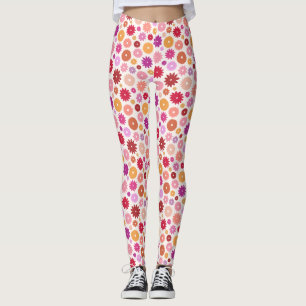 Colourful Blooms Pattern Leggings