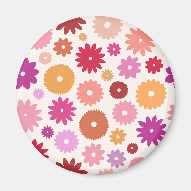 Colourful Blooms Pattern Magnet (Front)