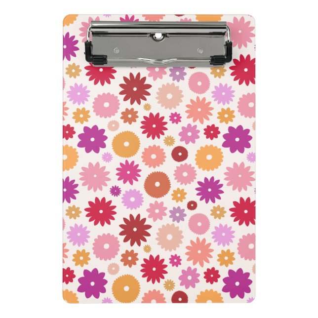 Colourful Blooms Pattern Mini Clipboard (Front)