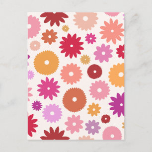 Colourful Blooms Pattern Postcard