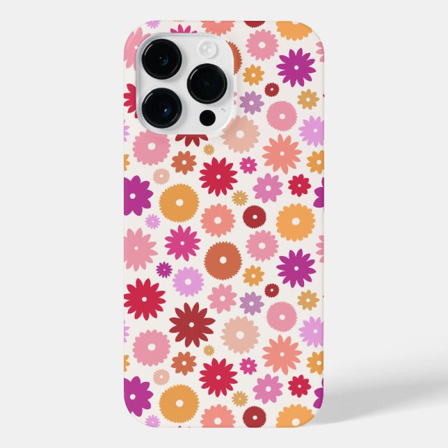 Colourful Blooms Repeat Pattern iPhone Case (Back)