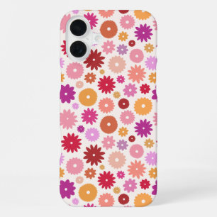 Colourful Blooms Repeat Pattern iPhone 16 Plus Case