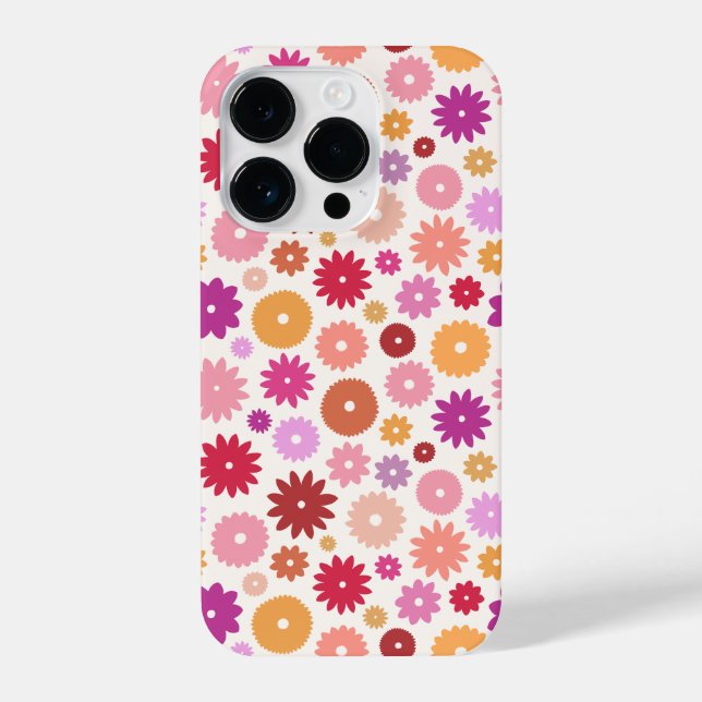 Colourful Blooms Repeat Pattern iPhone Case (Back)