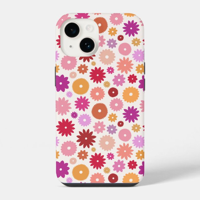 Colourful Blooms Repeat Pattern iPhone Case (Back)