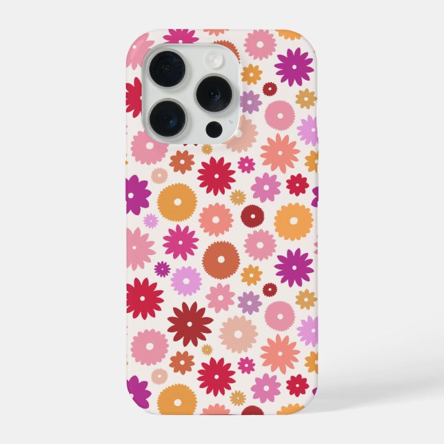 Colourful Blooms Repeat Pattern iPhone Case (Back)