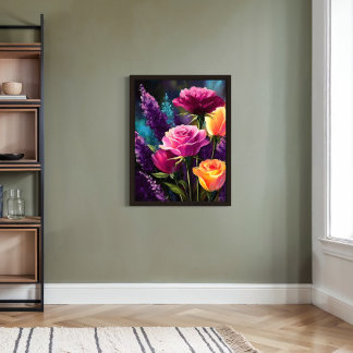 Colourful Blooms – Vibrant Floral Landscape Canvas Print