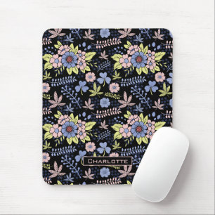 Colourful blossom floral seamless pattern with nam mouse mat
