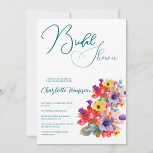 Colourful Blossoms Bridal Bash Invitation