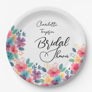 Colourful Blossoms Bridal Bash Paper Plate