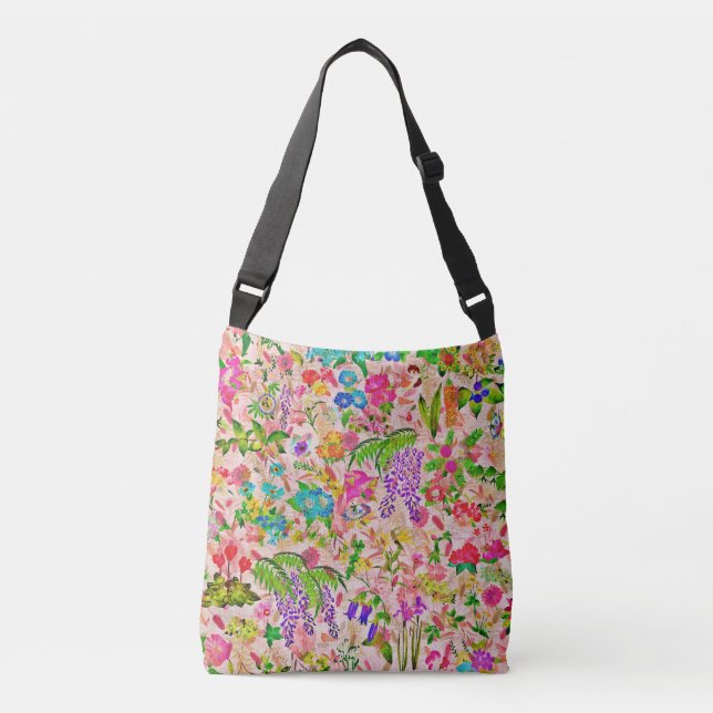 Colourful Blossoms Flower Garden  Crossbody Bag (Front)