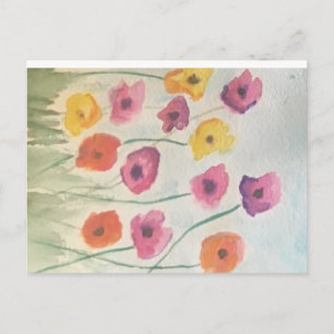 Colourful Blossoms Stationary Postcard