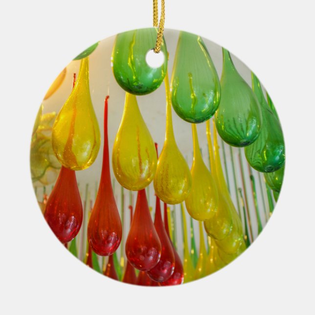 Colourful Blown Glass |  Mexico Ceramic Tree Decoration (Front)