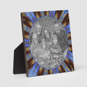 Colourful Blue Abstract Create Your Own Photo Plaque