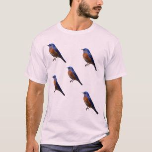 Colourful Blue and Orange Bluebird Profile T-Shirt