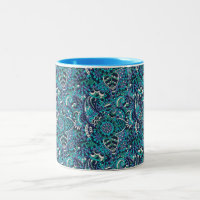 Colourful Blue and purple Paisley Pattern Mug