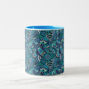 Colourful Blue and purple Paisley Pattern Mug