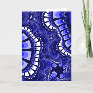 Colourful Blue and White Fractal Card
