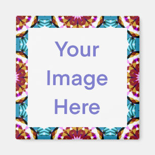 Colourful Blue Bold Brown Bright Pink Geometric Magnet