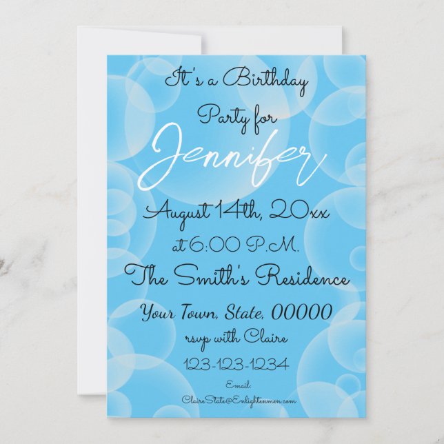 Colourful Blue Bubble Blast Birthday Card (Front)