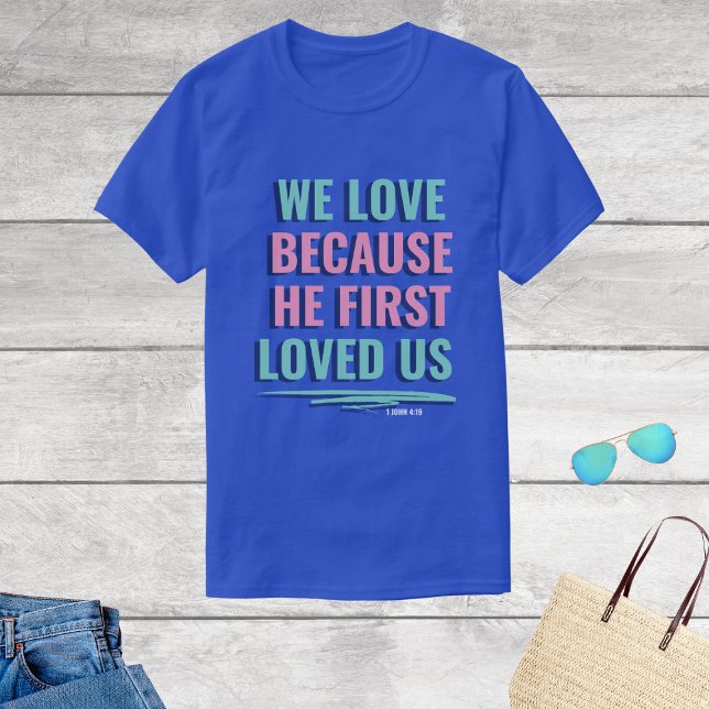 Colourful Blue Christian Men Women Faith T-Shirt (Creator Uploaded)