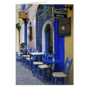 Colourful Blue doorway and siding to old hotel in