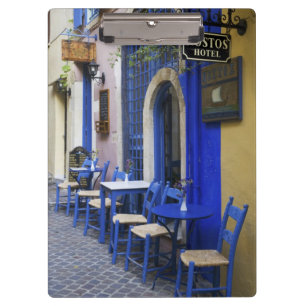 Colourful Blue doorway and siding to old hotel in Clipboard