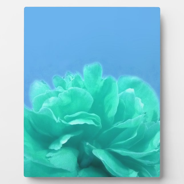 Colourful Blue Green Floral Plaque (Front)