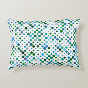 Colourful, Blue, Green & Lavender Purple Dots Decorative Cushion