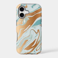 Colourful Blue Jade Golden Chrome Marble