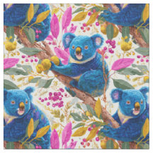 Colourful Blue Koala Scene