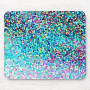 Colourful Blue Multicolored Abstract Art Pattern Mouse Mat