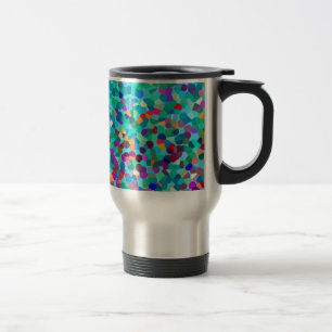 Colourful Blue Multicolored Abstract Art Pattern Travel Mug