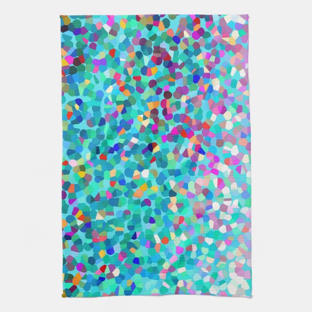 Colourful Blue Multicolored Abstract Kitchen Towel (Vertical)
