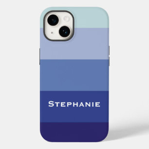 Colourful Blue Palette Abstract Stripes Custom Nam Case-Mate iPhone 14 Case