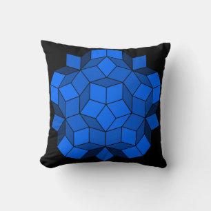 Colourful blue pattern bright spot in interior cushion