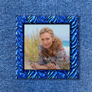 Colourful Blue Photo Frame Button