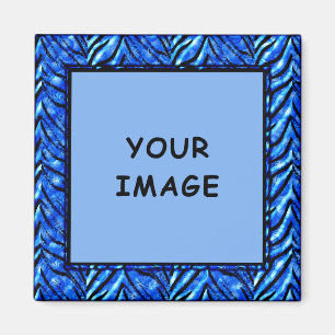 Colourful Blue Photo Frame Magnet