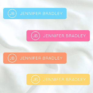 Colourful Blue Pink Monogram Personalised Name