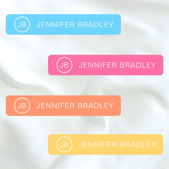 Colourful Blue Pink Monogram Personalised Name (Creator Uploaded)