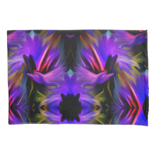 Colourful Blue Purple Brush Swirls Abstract Pillowcase
