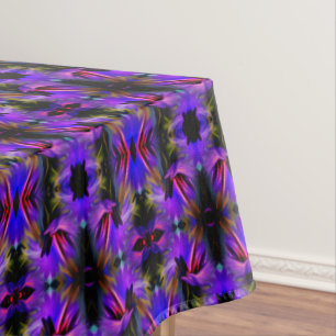 Colourful Blue Purple Brush Swirls Abstract        Tablecloth