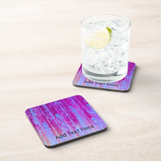 Colourful Blue, Purple, Pink Abstract Art Coaster (Right Side)