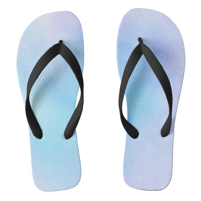 Colourful Blue Purple Waves Pair of Flip Flops (Footbed)