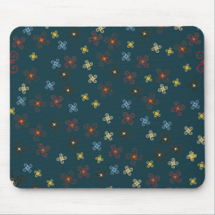 Colourful Blue Red Green Yellow Brown Pinwheels Mouse Mat