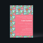 Colourful Blue Retro Floral Playful Bat Mitzvah Invitation<br><div class="desc">Celebrate this special milestone with a bright and joyful Bat Mitzvah invitation featuring a colourful retro floral pattern. With a mix of bold and cheerful hues, this invitation sets the perfect tone for a fun and memorable event. Ideal for modern Bat Mitzvah celebrations, this design blends tradition with playful elegance....</div>