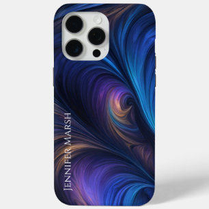 Colourful Blue Swirl Pattern iPhone 15 Pro Max Case