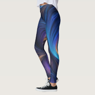 Colourful Blue Swirl Pattern Leggings