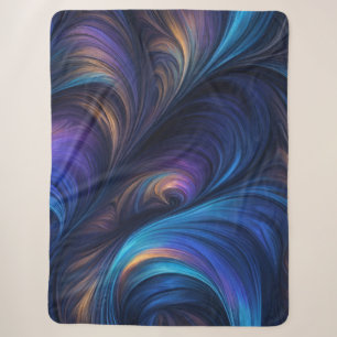 Colourful Blue Swirl Pattern Sherpa Blanket